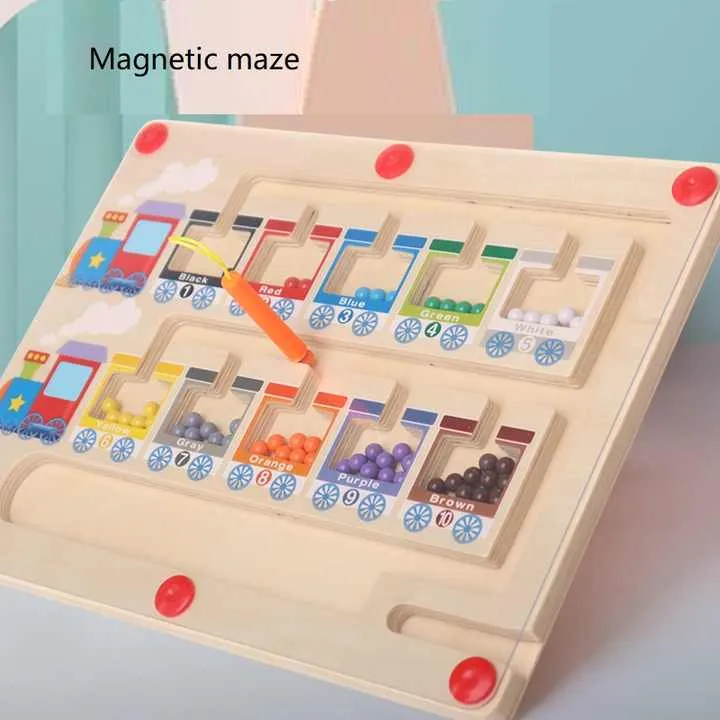 قطار مغناطيسي تصنيف اللون عد المجلس عدد . Magnetic Train Color Sorting Counting Board Number