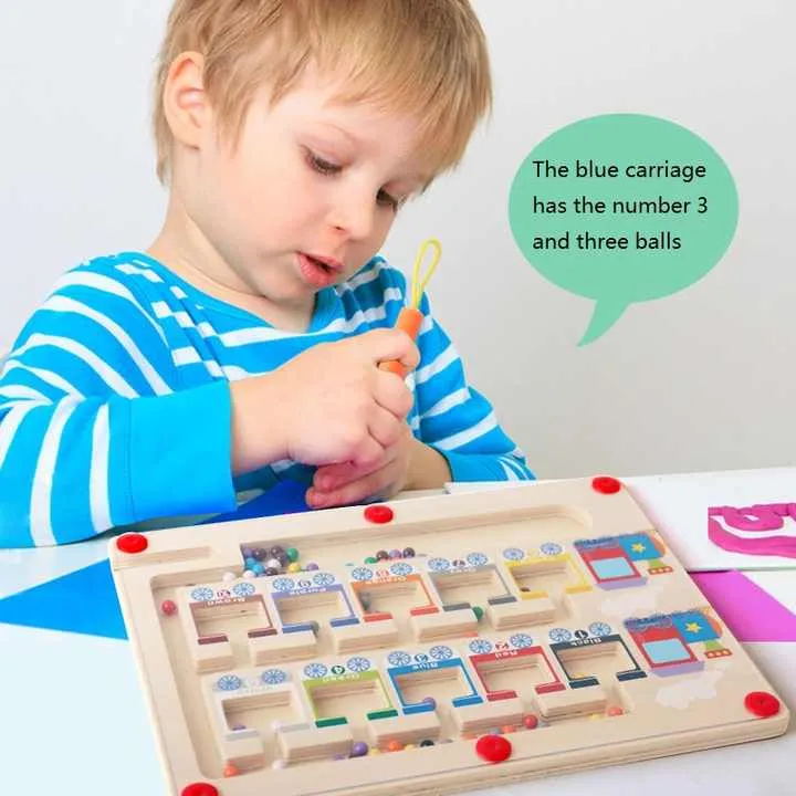 قطار مغناطيسي تصنيف اللون عد المجلس عدد . Magnetic Train Color Sorting Counting Board Number