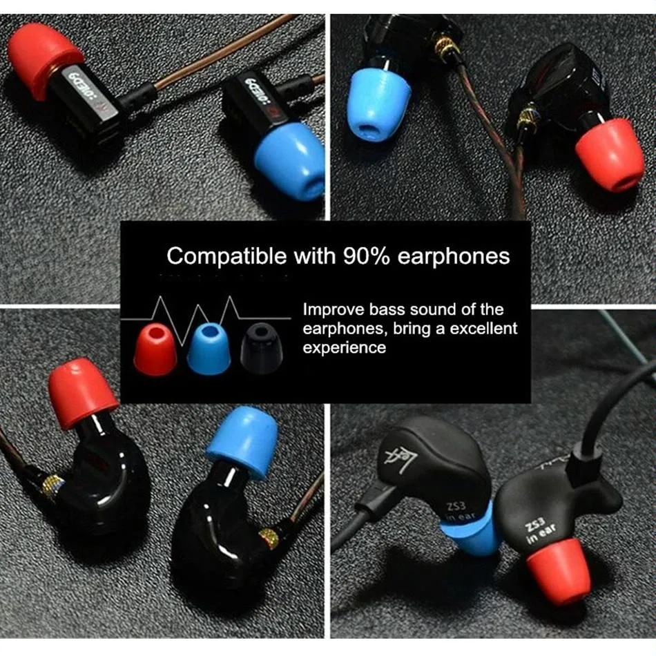 6-Piece Memory Foam Earbud Kit For All In-Ear Headphones - S M L