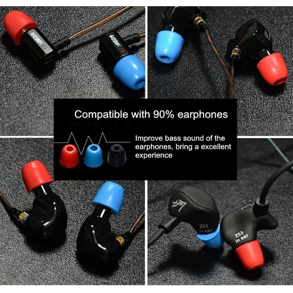 6-Piece Memory Foam Earbud Kit For All In-Ear Headphones - S M L