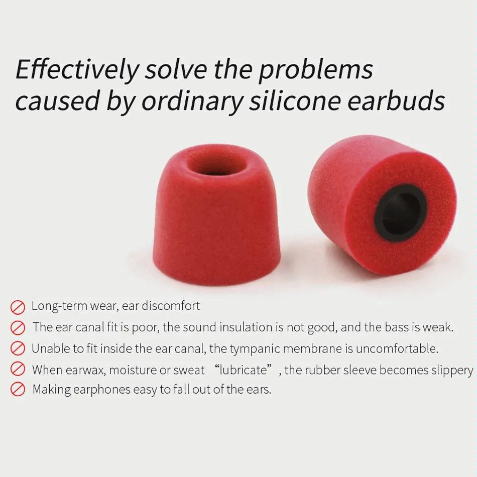 6-Piece Memory Foam Earbud Kit For All In-Ear Headphones - S M L