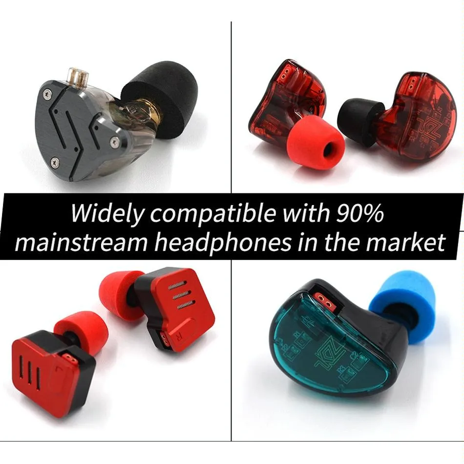 6-Piece Memory Foam Earbud Kit For All In-Ear Headphones - S M L