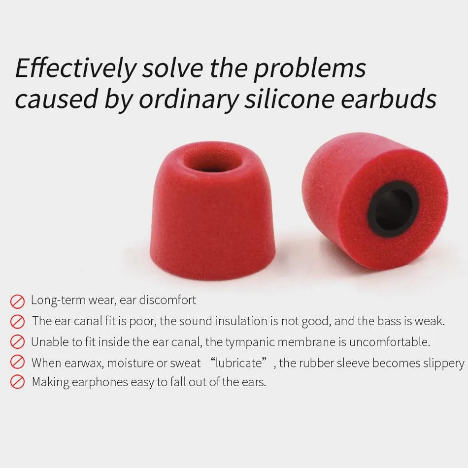 6-Piece Memory Foam Earbud Kit For All In-Ear Headphones - S M L