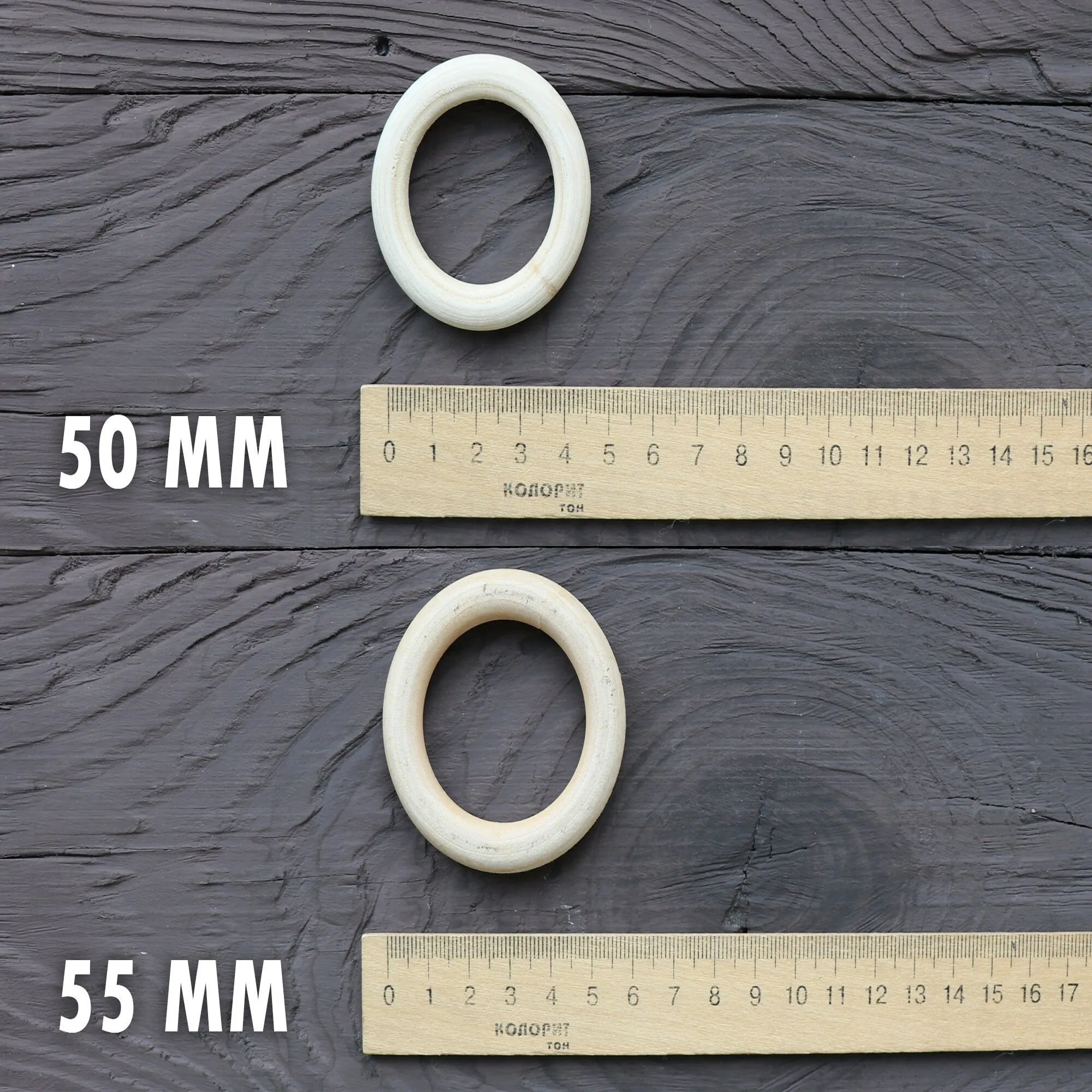 Beech Wood Rings, 10 Sizes