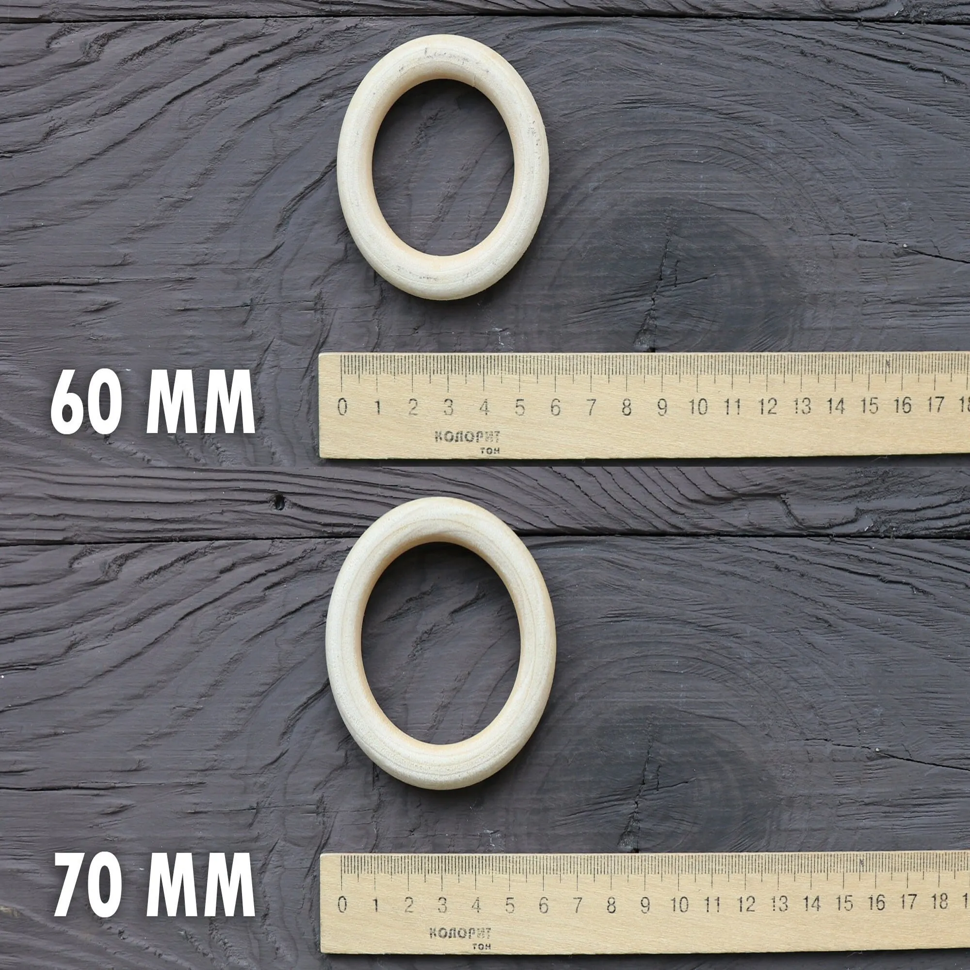 Beech Wood Rings, 10 Sizes