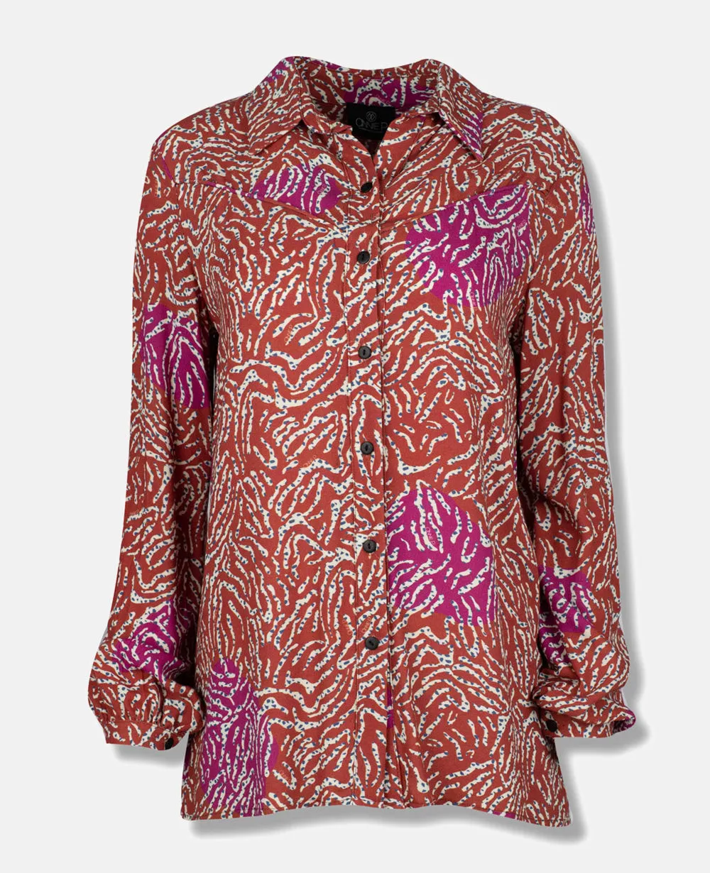 BLOUSE "COWBOY" TIGER MAZE BROWN