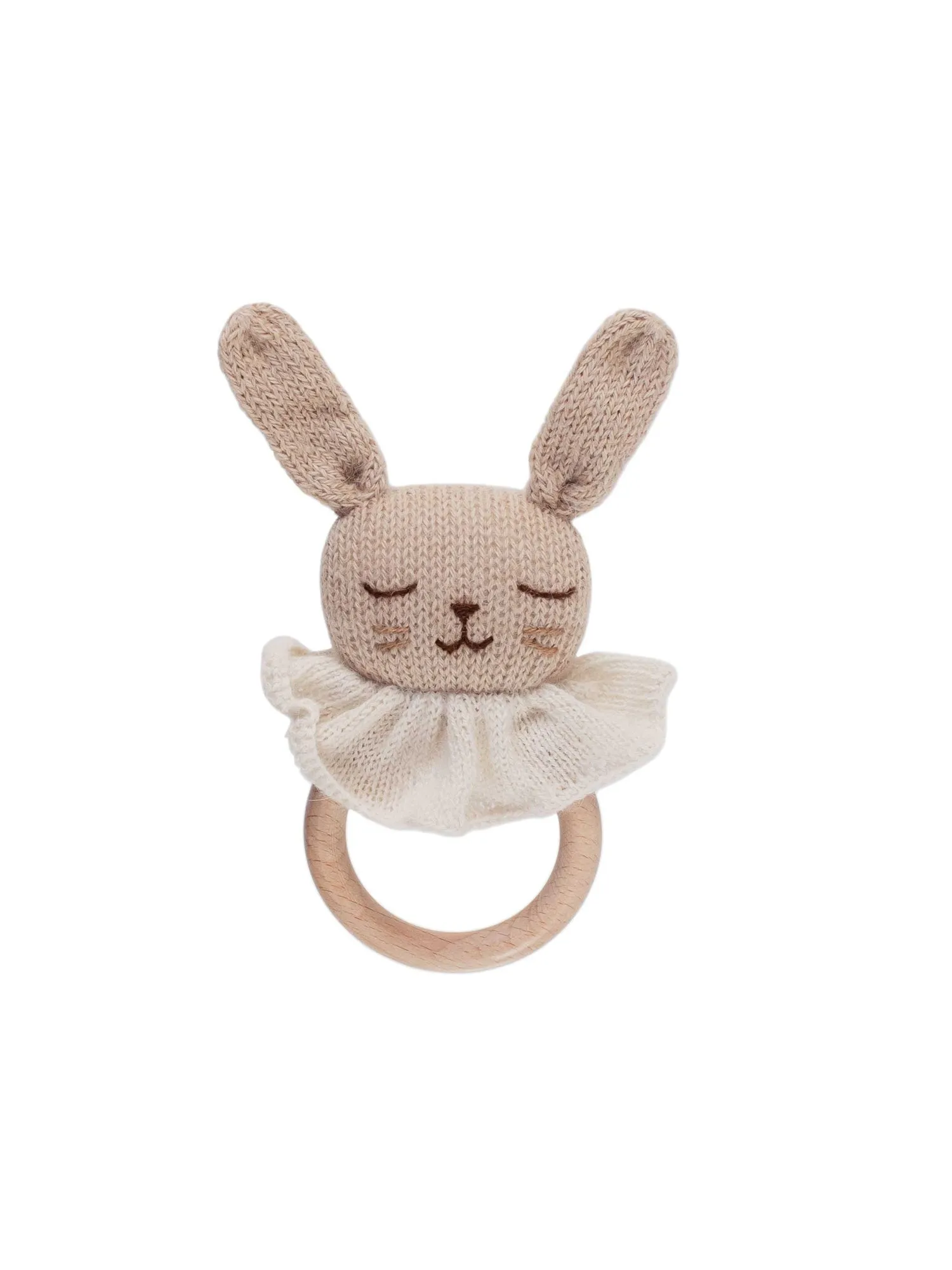 Bunny Teething Ring - Sand