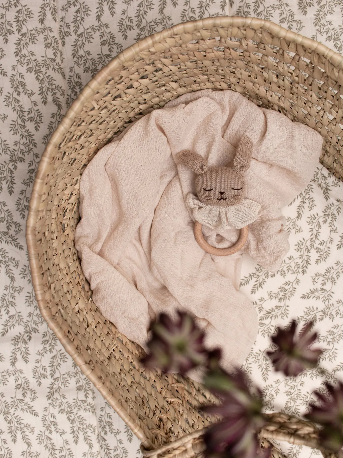 Bunny Teething Ring - Sand