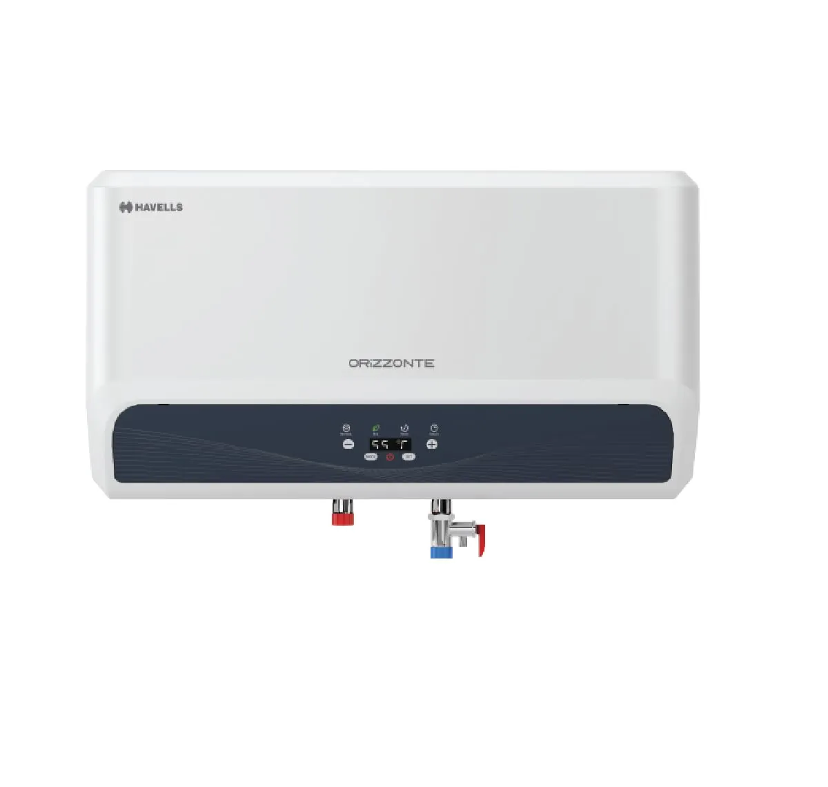 Havells Orizzonte 15 Litre Storage Water Heater | Glass Coated Tank, Digital Display, Remote Controlled | Warranty: 7 Year On Tank, Free Shock Safe Plug | (White), Wall