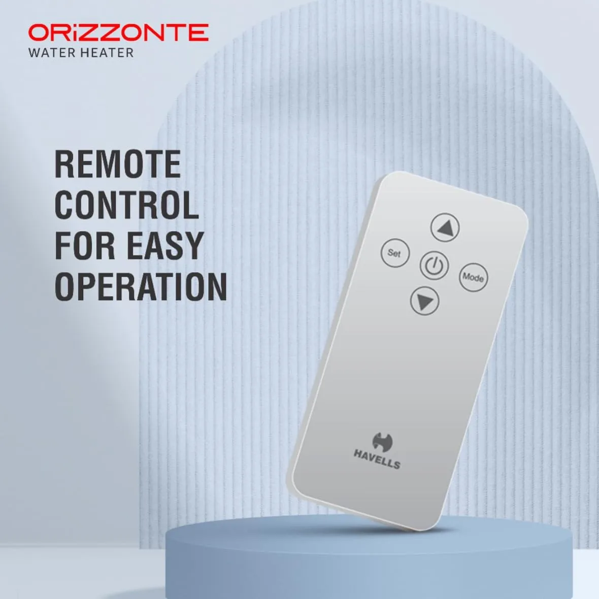 Havells Orizzonte 15 Litre Storage Water Heater | Glass Coated Tank, Digital Display, Remote Controlled | Warranty: 7 Year On Tank, Free Shock Safe Plug | (White), Wall