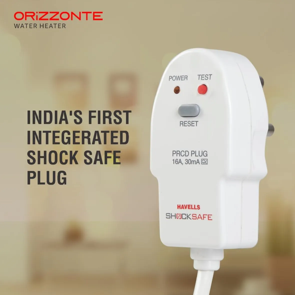 Havells Orizzonte 15 Litre Storage Water Heater | Glass Coated Tank, Digital Display, Remote Controlled | Warranty: 7 Year On Tank, Free Shock Safe Plug | (White), Wall