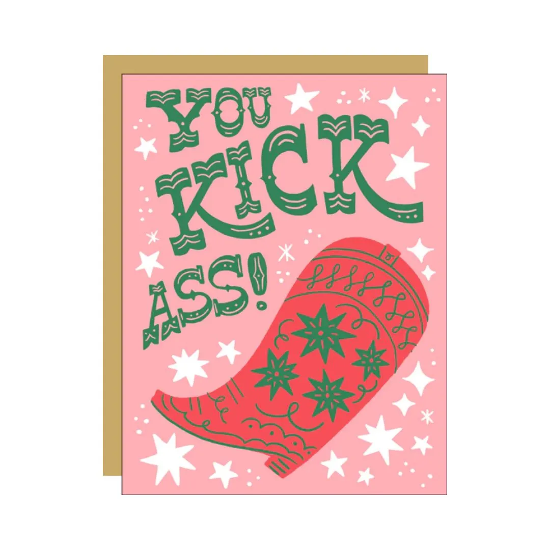 Kick Ass Cowboy Boot Card