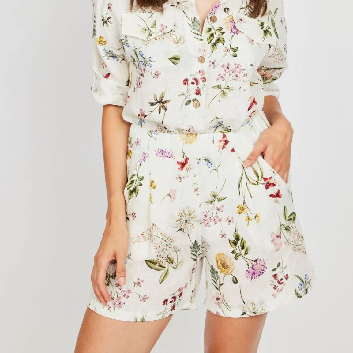 Linen Shorts (Wild Flower)