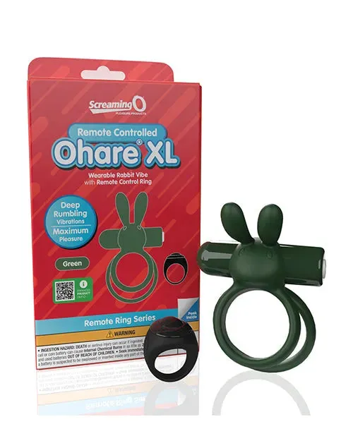 Screaming O Remote Controlled Ohare XL Vibrating Ring - Green