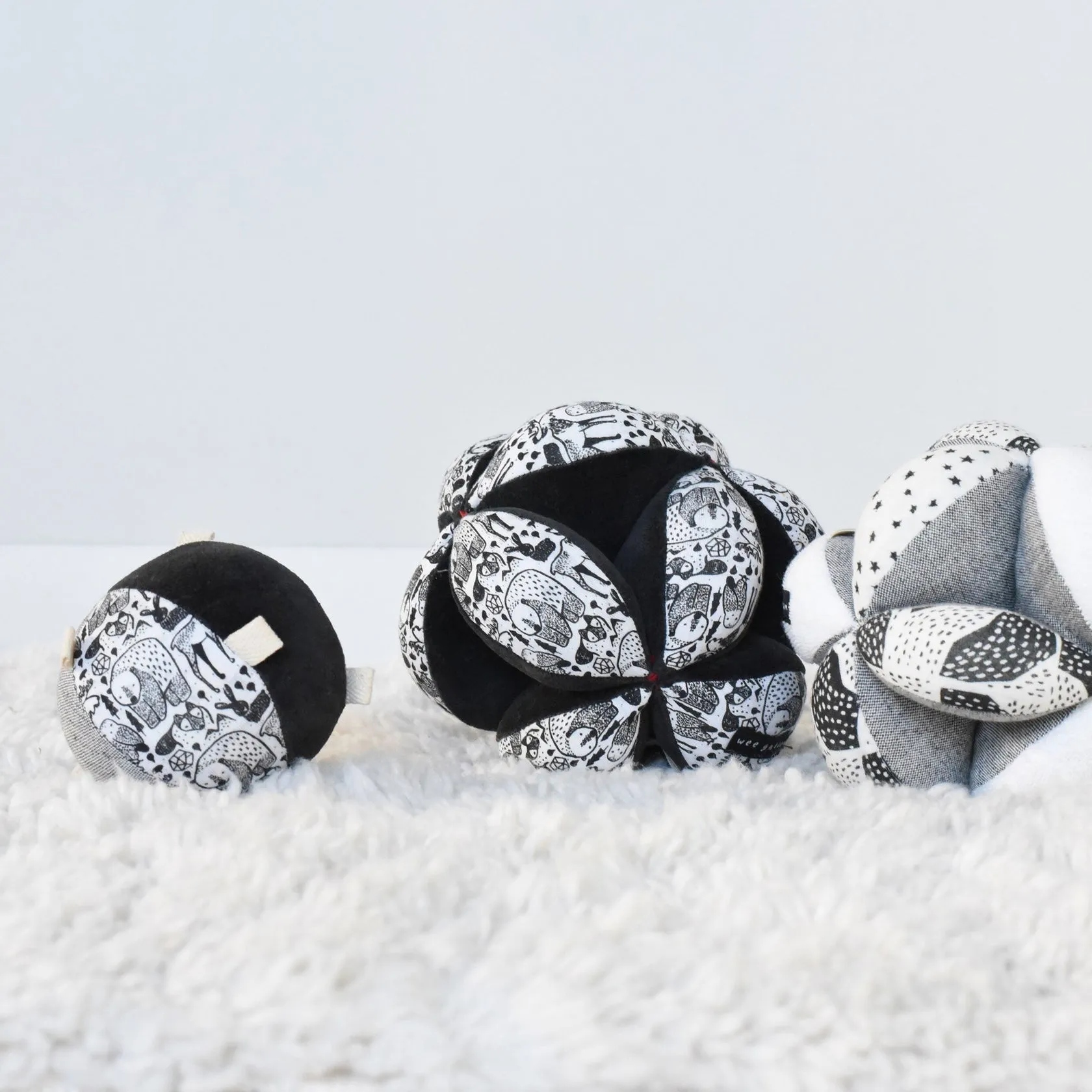 Taggy Ball with Rattle - Nordic by Wee Gallery