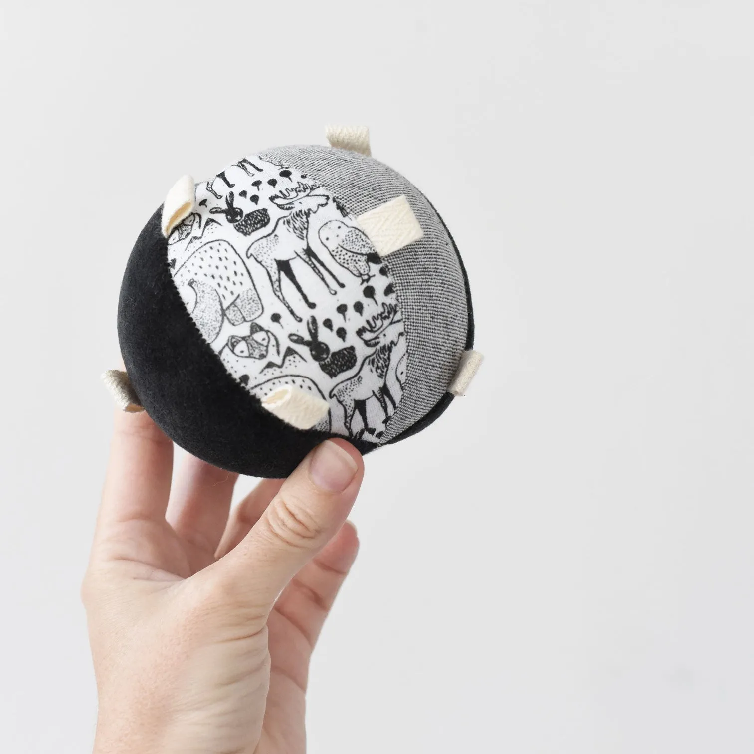 Taggy Ball with Rattle - Nordic by Wee Gallery