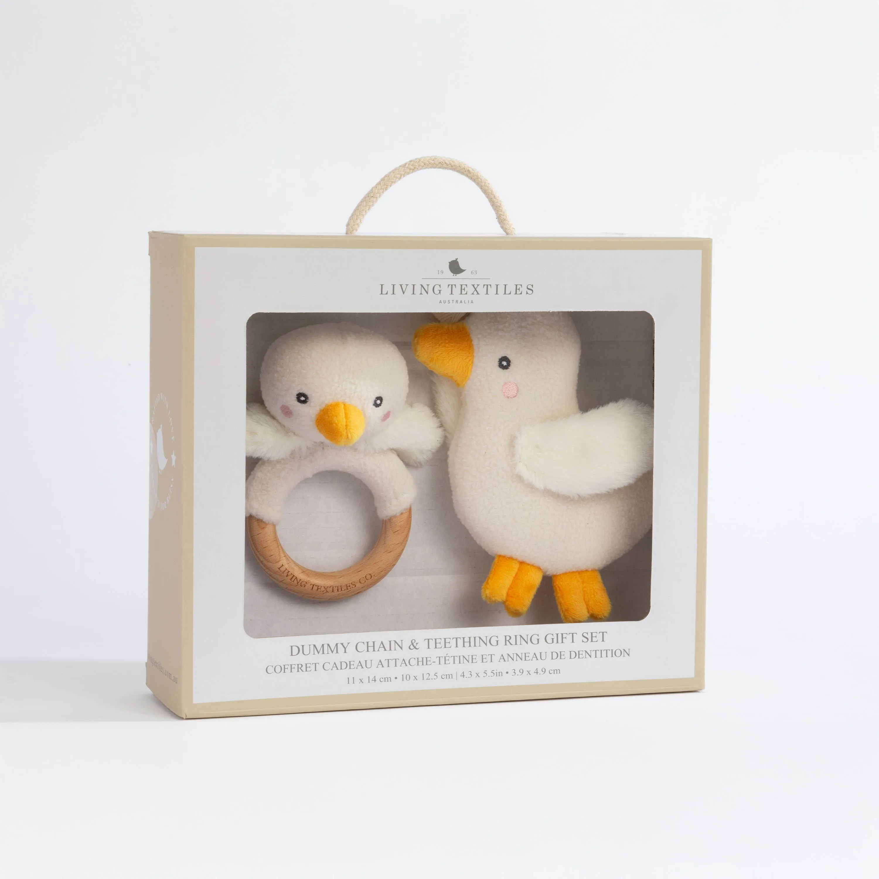 Teething Ring & Dummy Chain Gift Set - Goosey Goosey