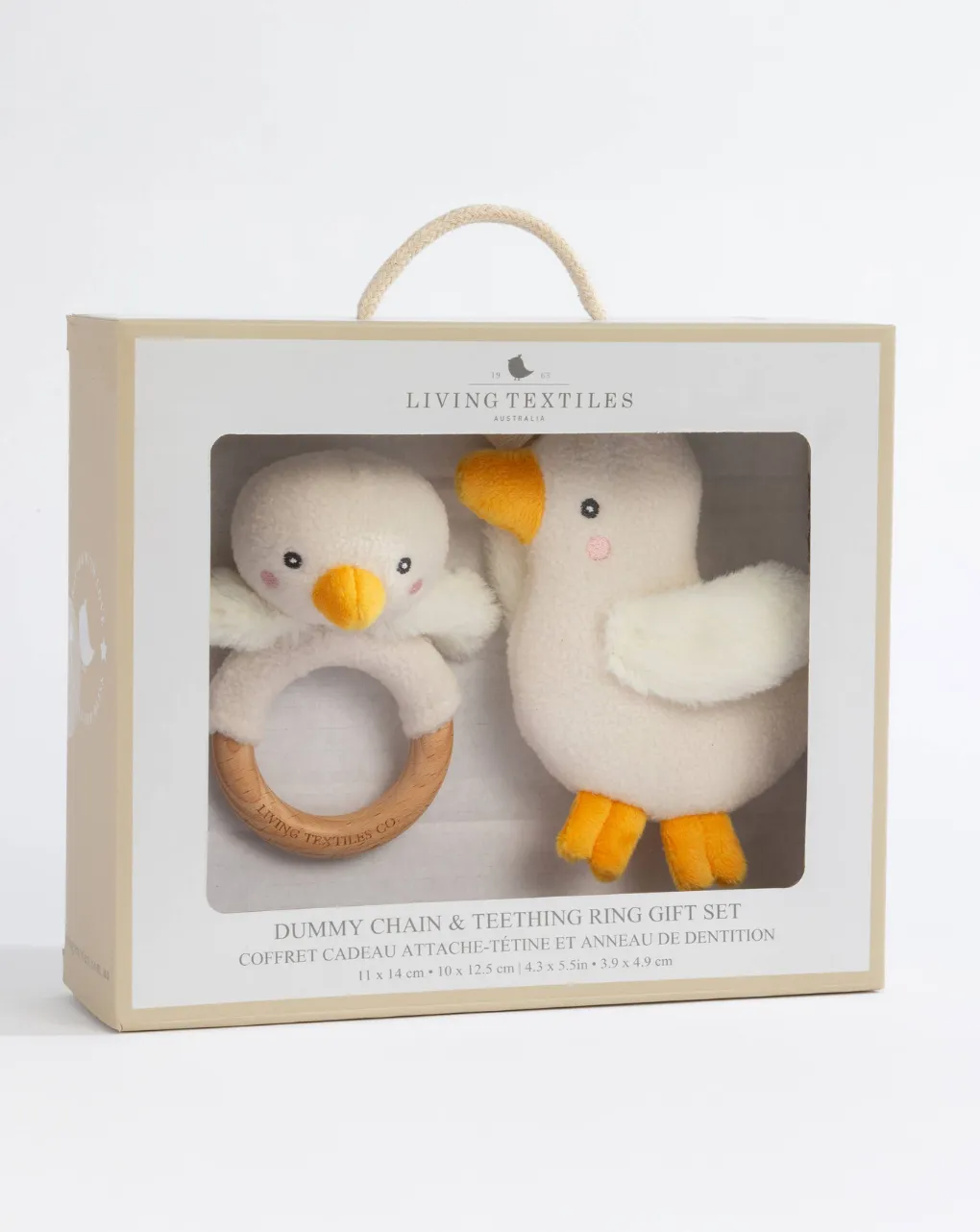 Teething Ring & Dummy Chain Gift Set - Goosey Goosey
